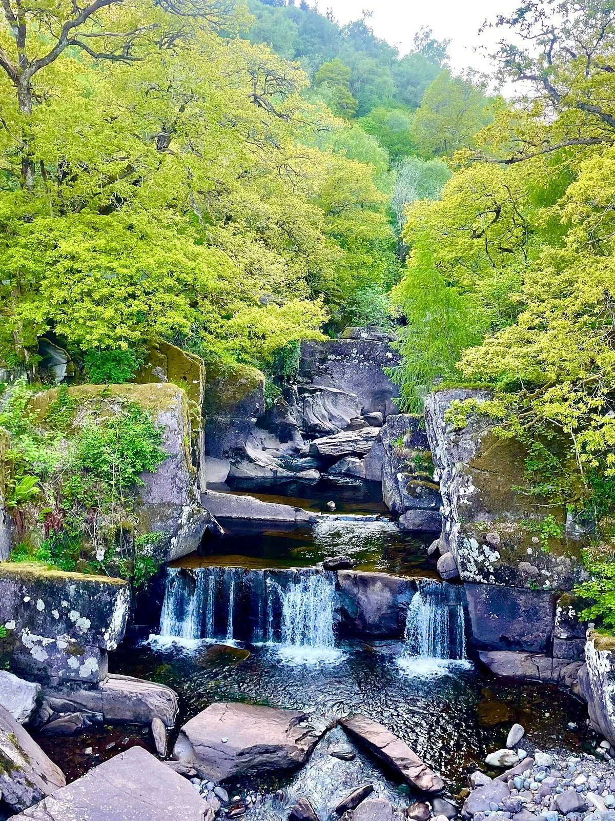 Bracklinn Falls Bridge and Callander Crags