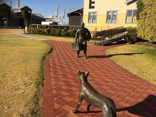 Statue of Man & Dog