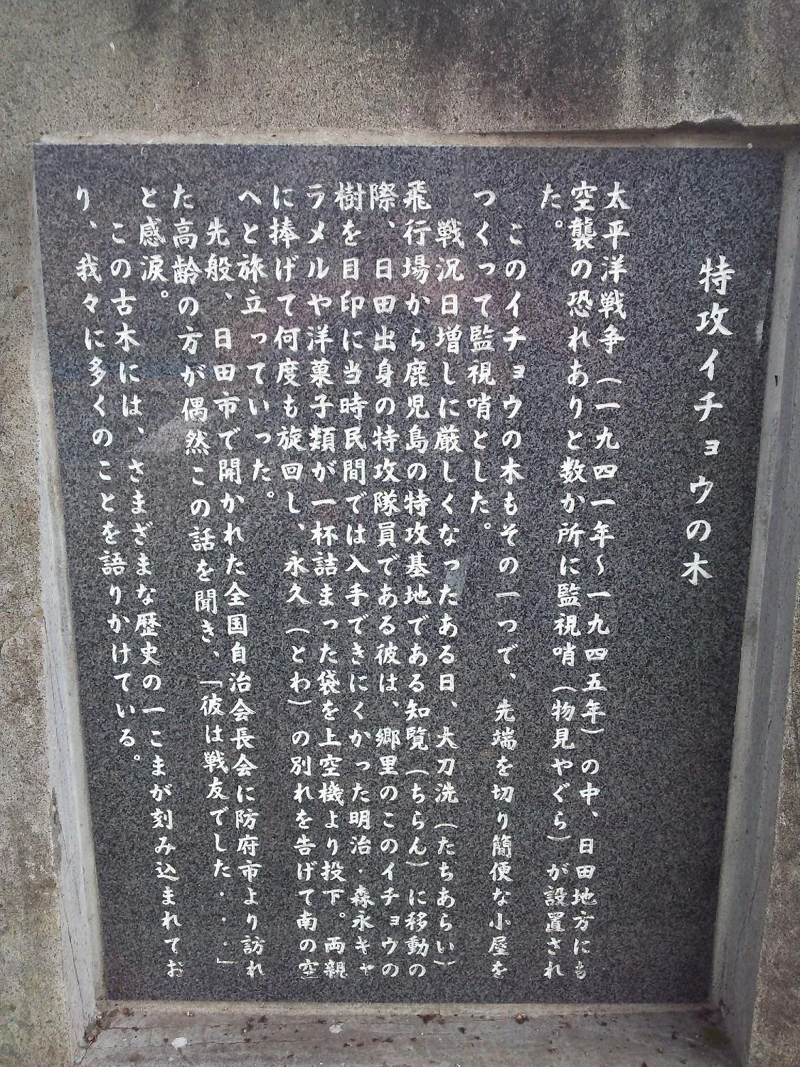 Tokko Ginkgo Tree and its Monument
