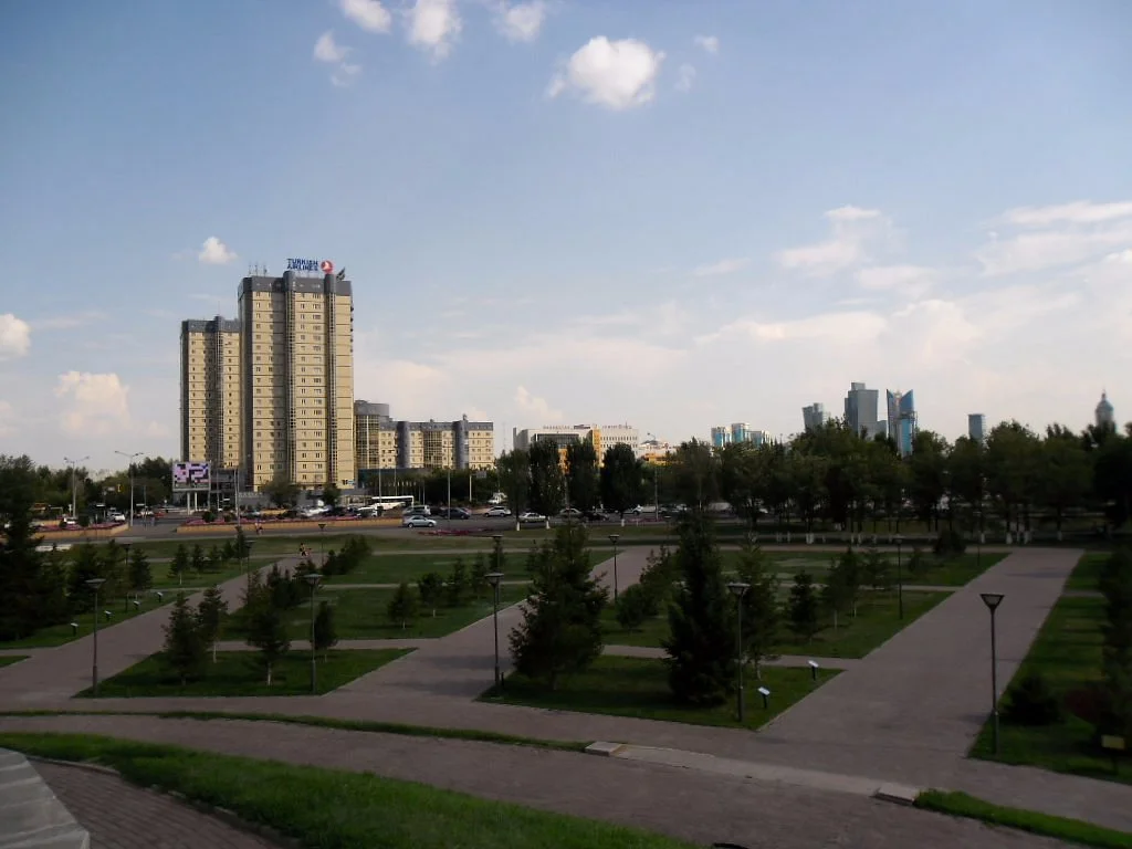 Flagpole with the Flag of Kazakhstan Republic